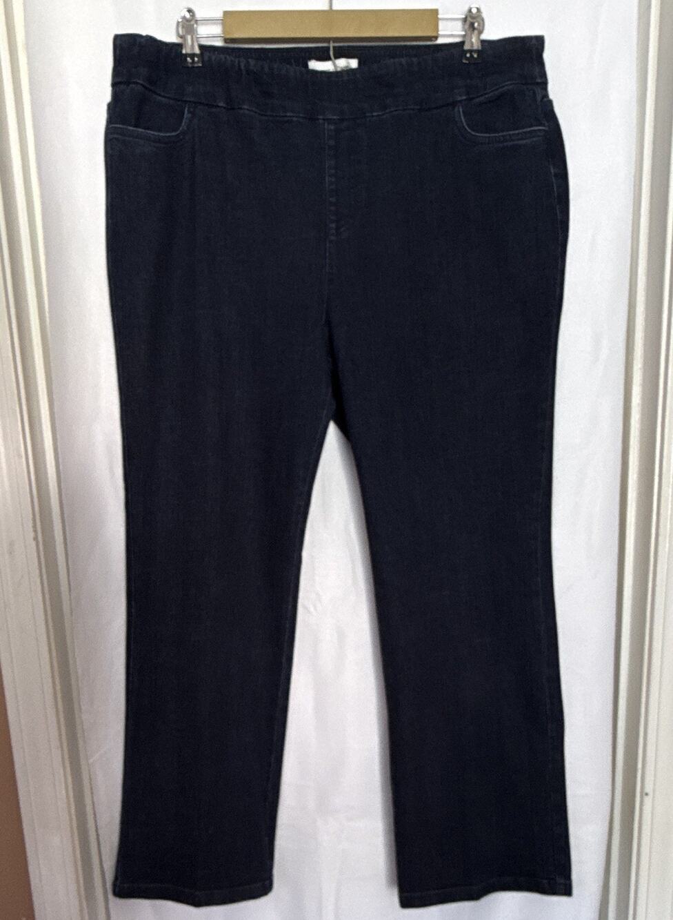 Draper's & Damon's Women’s Petite PXL Black Denim Pull On Straight Leg Pants